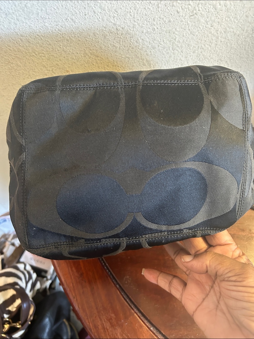 Coach Black Signature C Logo Tote with Silver Hardware - Picture 12 of 12